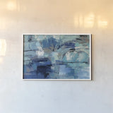 Blue Ultramarine Waves by Silvia Vassileva. shown as a paper print in a white frame. Available as a archival giclee rolled canvas, fine art paper, or poster print. SKU 73954i.