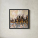 Blushing Forest I by Silvia Vassileva. Shown in a sleek black glass frame for a contemporary gallery look. Available as an archival giclee rolled canvas, fine art paper, or poster print. SKU 38250a.
