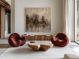 Blushing Forest II by Silvia Vassileva. Shown as extra-large giant wall art in a modern living room. Available as an archival giclee rolled canvas, fine art paper, or poster print. SKU 38251a.