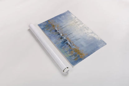 Boats in the Harbor I by Silvia Vassileva. shown as a rolled paper print. Available as archival giclee rolled canvas, fine art paper, or poster print. SKU 33970i.