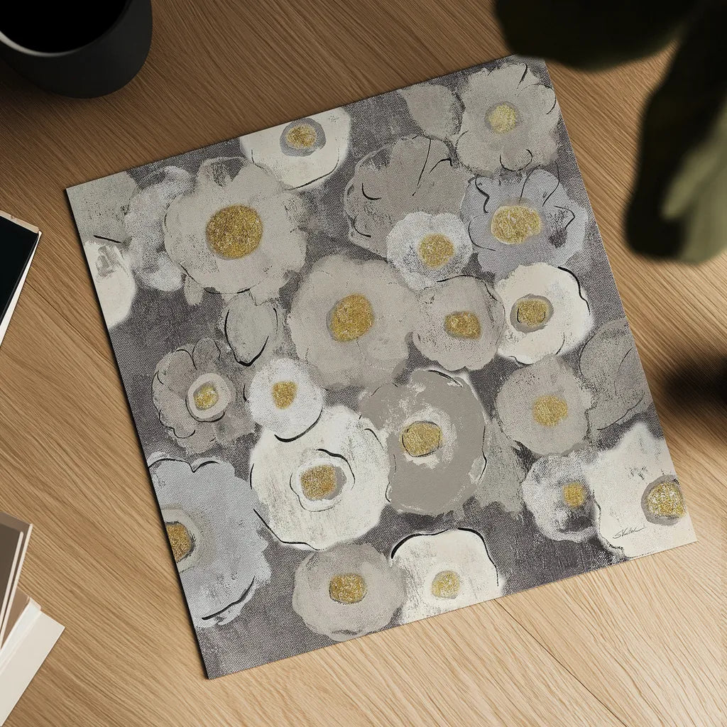 Bohemian Bouquet II Neutral by Silvia Vassileva. Shown as a detailed flat fine art print, highlighting archival giclee quality. Available as an archival giclee rolled canvas, fine art paper, or poster print. SKU 23204a.