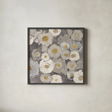Bohemian Bouquet II Neutral by Silvia Vassileva. Shown in a sleek black glass frame for a contemporary gallery look. Available as an archival giclee rolled canvas, fine art paper, or poster print. SKU 23204a.