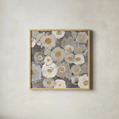 Bohemian Bouquet II Neutral by Silvia Vassileva. Shown in a natural wood glass frame for a timeless modern aesthetic. Available as an archival giclee rolled canvas, fine art paper, or poster print. SKU 23204a.
