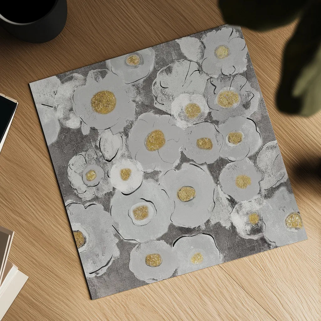 Bohemian Bouquet II Warm by Silvia Vassileva. Shown as a detailed flat fine art print, highlighting archival giclee quality. Available as an archival giclee rolled canvas, fine art paper, or poster print. SKU 31557a.