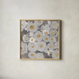 Bohemian Bouquet II Warm by Silvia Vassileva. Shown in a natural wood glass frame for a timeless modern aesthetic. Available as an archival giclee rolled canvas, fine art paper, or poster print. SKU 31557a.