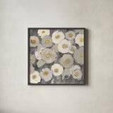 Bohemian Bouquet III Neutral by Silvia Vassileva. Shown in a sleek black glass frame for a contemporary gallery look. Available as an archival giclee rolled canvas, fine art paper, or poster print. SKU 23205a.