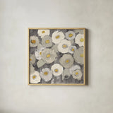 Bohemian Bouquet III Neutral by Silvia Vassileva. Shown in a natural wood glass frame for a timeless modern aesthetic. Available as an archival giclee rolled canvas, fine art paper, or poster print. SKU 23205a.