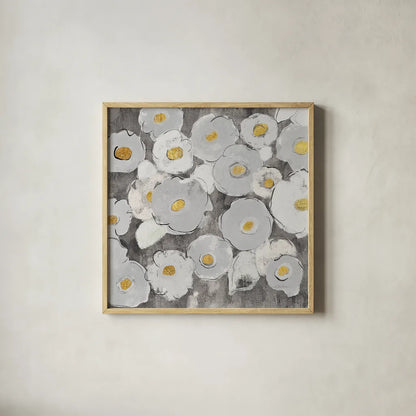 Bohemian Bouquet III Warm by Silvia Vassileva. Shown in a natural wood glass frame for a timeless modern aesthetic. Available as an archival giclee rolled canvas, fine art paper, or poster print. SKU 31558a.