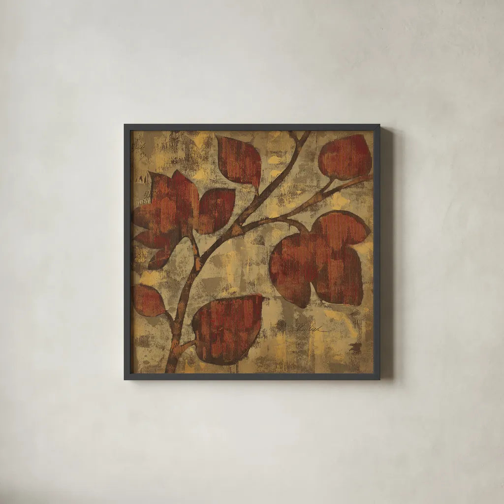 Bold Branches I by Silvia Vassileva. Shown in a sleek black glass frame for a contemporary gallery look. Available as an archival giclee rolled canvas, fine art paper, or poster print. SKU 8992a.
