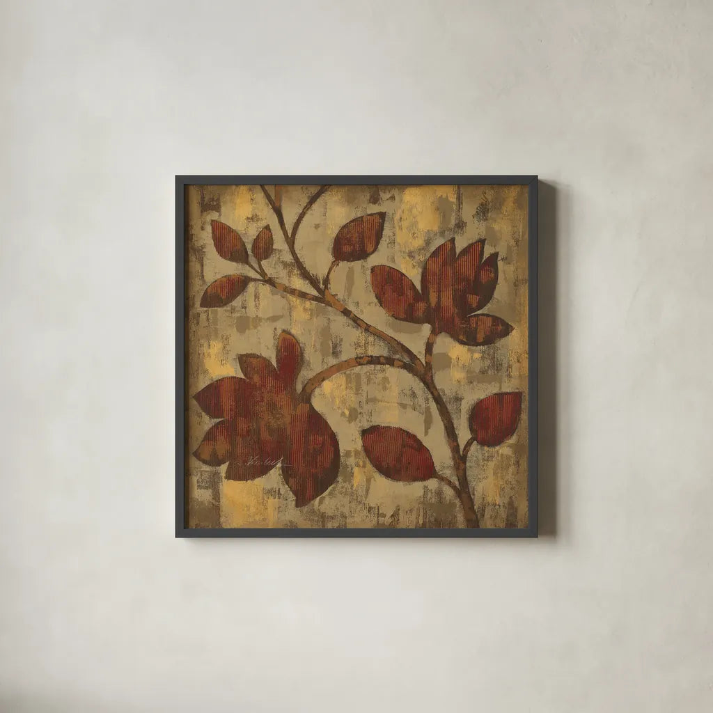 Bold Branches II by Silvia Vassileva. Shown in a sleek black glass frame for a contemporary gallery look. Available as an archival giclee rolled canvas, fine art paper, or poster print. SKU 8993a.