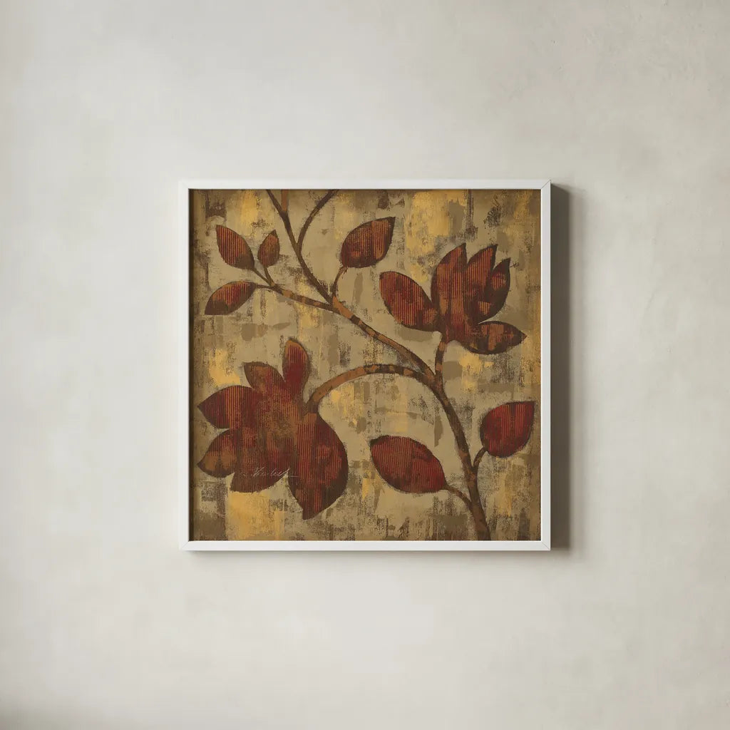 Bold Branches II by Silvia Vassileva. Shown in a crisp white glass frame for a clean and minimalist style. Available as an archival giclee rolled canvas, fine art paper, or poster print. SKU 8993a.