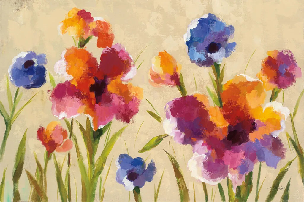 Bold Bright Flowers I by Silvia Vassileva. SKU 19031i. Archival Giclee Fine art print for wall decor.
