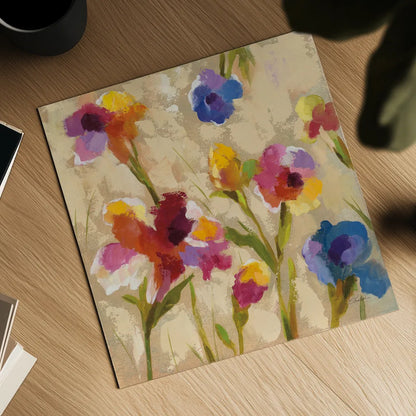 Bold Bright Flowers II by Silvia Vassileva. Shown as a detailed flat fine art print, highlighting archival giclee quality. Available as an archival giclee rolled canvas, fine art paper, or poster print. SKU 15160a.
