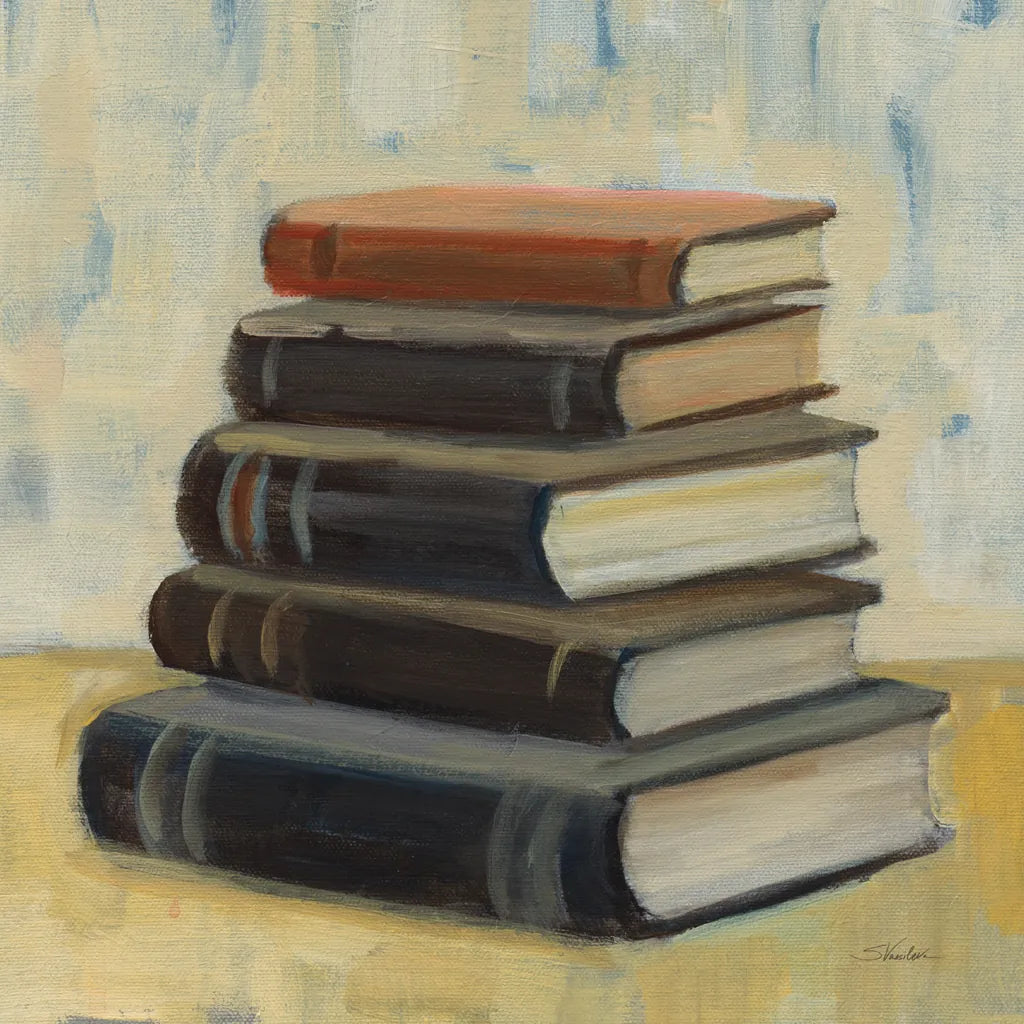 Books on the Porch I Sq by Silvia Vassileva. SKU 99048a. Archival Giclee Fine art print for wall decor.