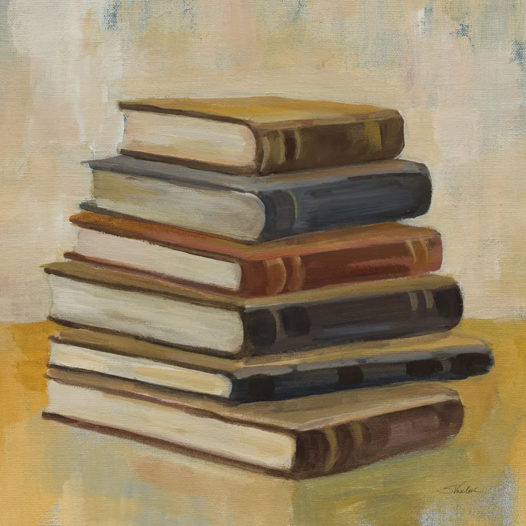 Books on the Porch II Sq by Silvia Vassileva. SKU 99049a. Archival Giclee Fine art print for wall decor.
