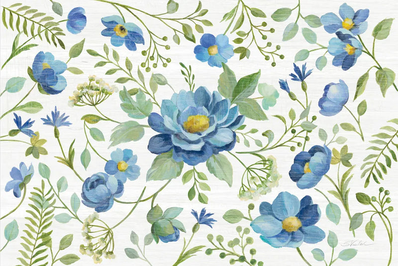 Botanical Blue I by Silvia Vassileva. SKU 61779i. Archival Giclee Fine art print for wall decor.