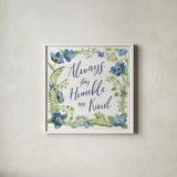 Botanical Blue IV by Silvia Vassileva. Shown in a crisp white glass frame for a clean and minimalist style. Available as an archival giclee rolled canvas, fine art paper, or poster print. SKU 61782a.