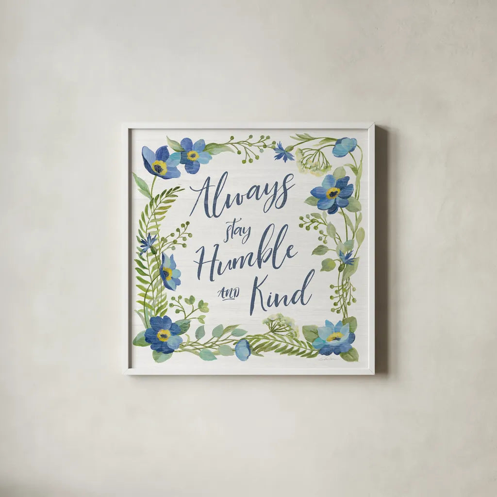 Botanical Blue IV by Silvia Vassileva. Shown in a crisp white glass frame for a clean and minimalist style. Available as an archival giclee rolled canvas, fine art paper, or poster print. SKU 61782a.