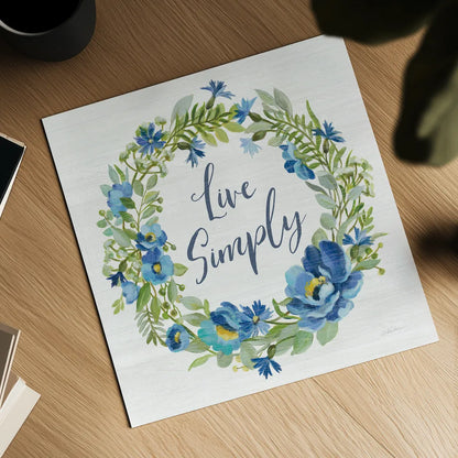 Botanical Blue VI by Silvia Vassileva. Shown as a detailed flat fine art print, highlighting archival giclee quality. Available as an archival giclee rolled canvas, fine art paper, or poster print. SKU 61784a.