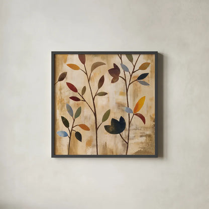 Branches at Sunrise IV by Silvia Vassileva. Shown in a sleek black glass frame for a contemporary gallery look. Available as an archival giclee rolled canvas, fine art paper, or poster print. SKU 36097a.