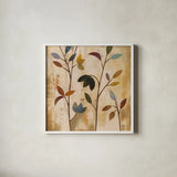 Branches at Sunrise V by Silvia Vassileva. Shown in a crisp white glass frame for a clean and minimalist style. Available as an archival giclee rolled canvas, fine art paper, or poster print. SKU 36096a.
