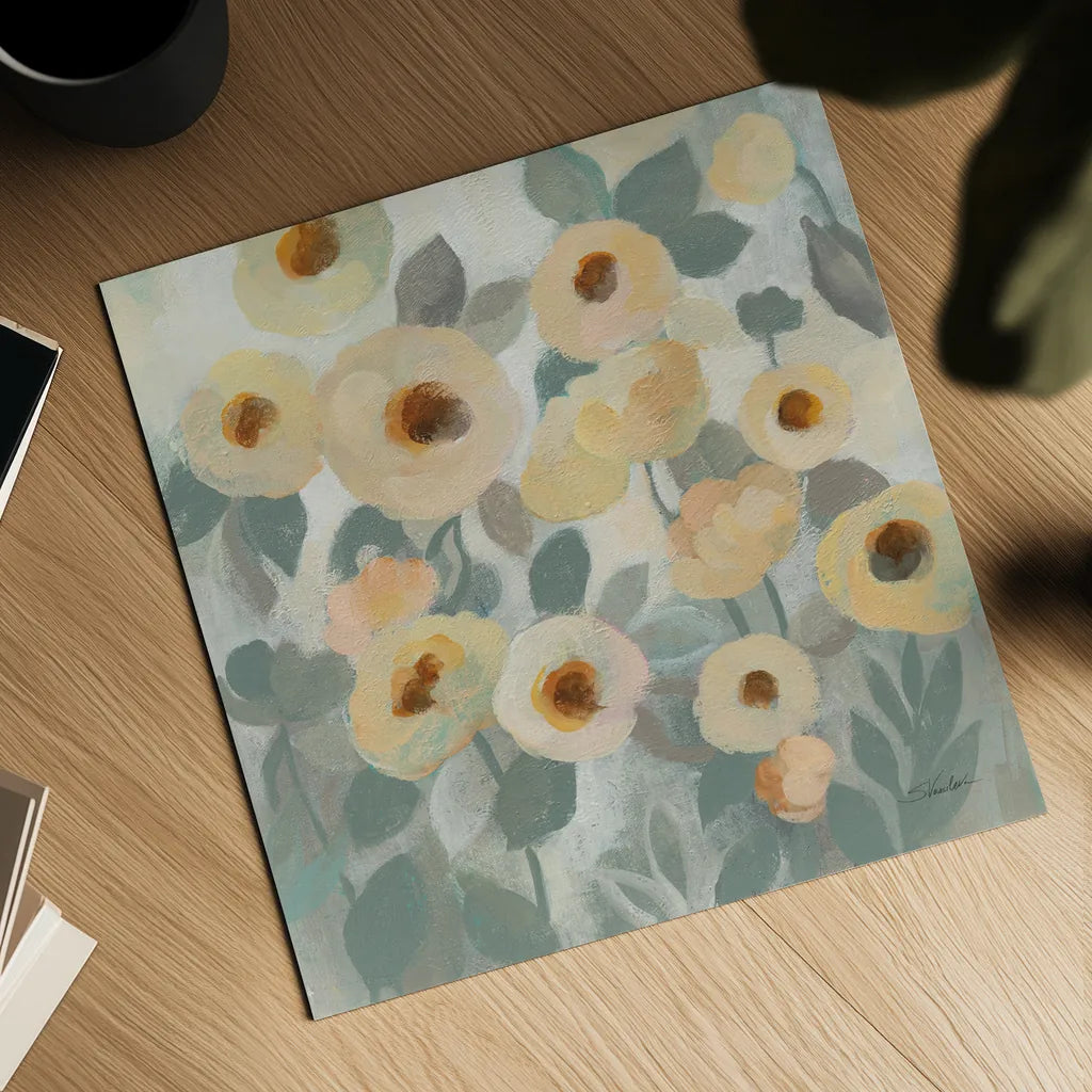 Breezy Flowers I by Silvia Vassileva. Shown as a detailed flat fine art print, highlighting archival giclee quality. Available as an archival giclee rolled canvas, fine art paper, or poster print. SKU 87418a.