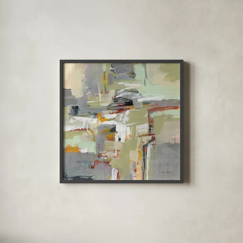 Brick Wall by Silvia Vassileva. Shown in a sleek black glass frame for a contemporary gallery look. Available as an archival giclee rolled canvas, fine art paper, or poster print. SKU 74315a.