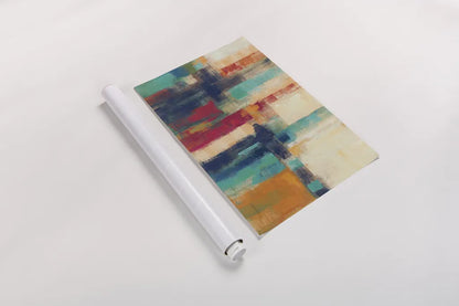 Bright Aqua Horizon Crop by Silvia Vassileva. shown as a rolled paper print. Available as archival giclee rolled canvas, fine art paper, or poster print. SKU 64573i.