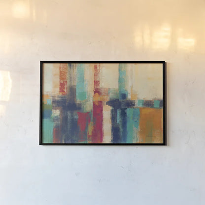 Bright Aqua Horizon Crop by Silvia Vassileva. shown as a paper print in a black flame. Available as a archival giclee rolled canvas, fine art paper, or poster print. SKU 64573i.