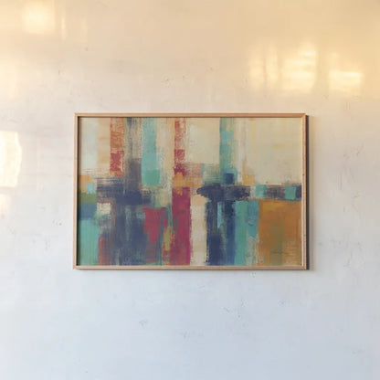 Bright Aqua Horizon Crop by Silvia Vassileva. shown as a paper print in a natural frame. Available as a archival giclee rolled canvas, fine art paper, or poster print. SKU 64573i.