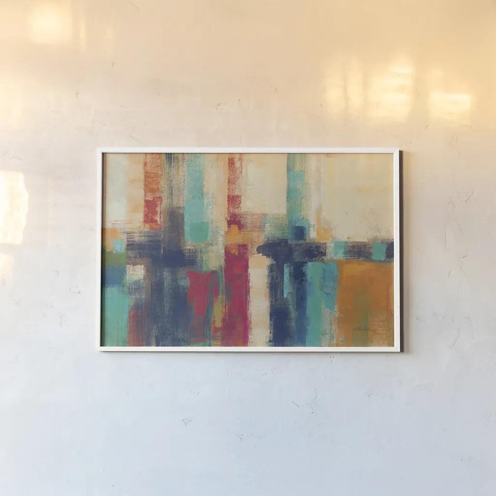 Bright Aqua Horizon Crop by Silvia Vassileva. shown as a paper print in a white frame. Available as a archival giclee rolled canvas, fine art paper, or poster print. SKU 64573i.