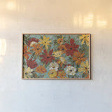 Bright Expressive Garden by Silvia Vassileva. shown as a paper print in a natural frame. Available as a archival giclee rolled canvas, fine art paper, or poster print. SKU 8758i.