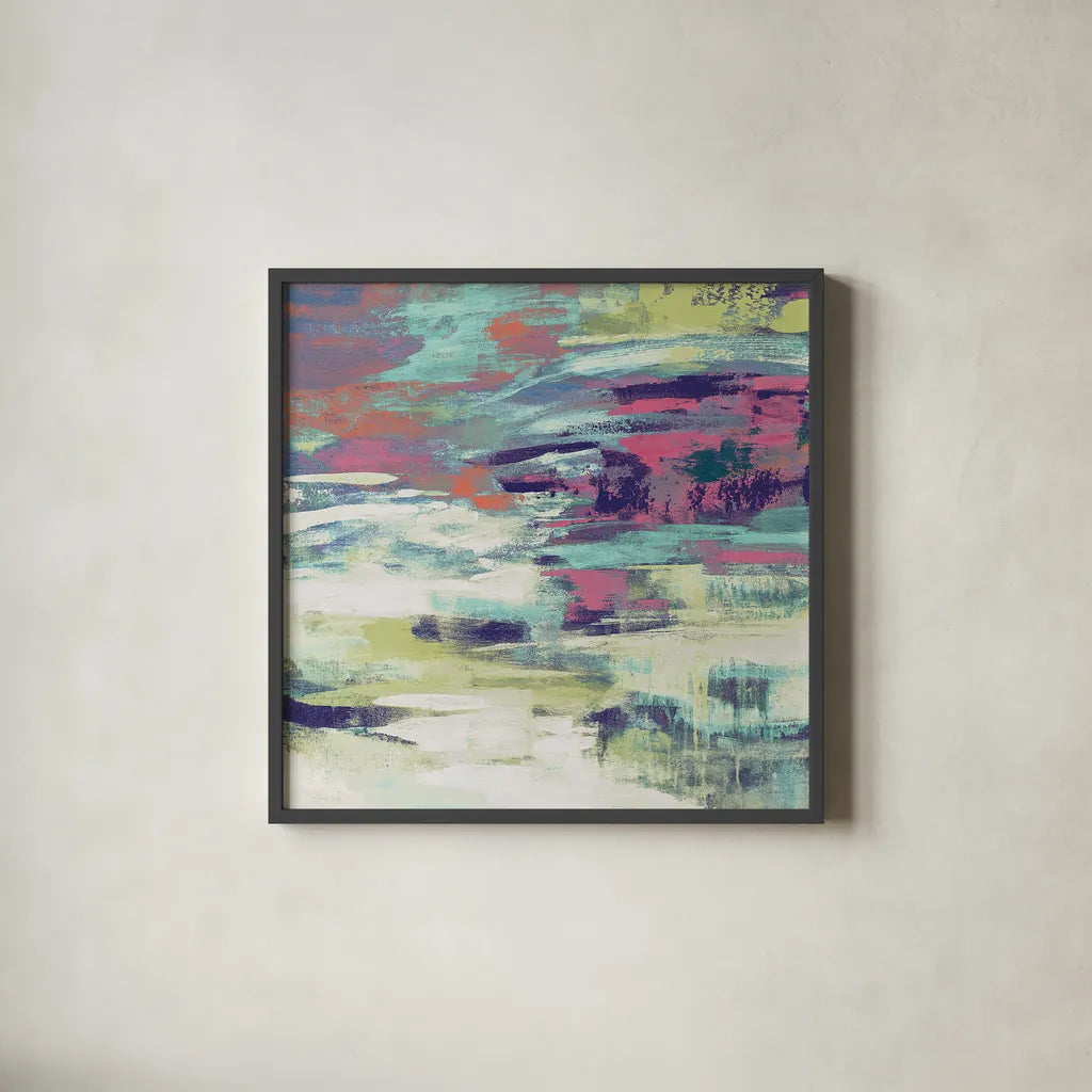Bright Wave by Silvia Vassileva. Shown in a sleek black glass frame for a contemporary gallery look. Available as an archival giclee rolled canvas, fine art paper, or poster print. SKU 33623a.