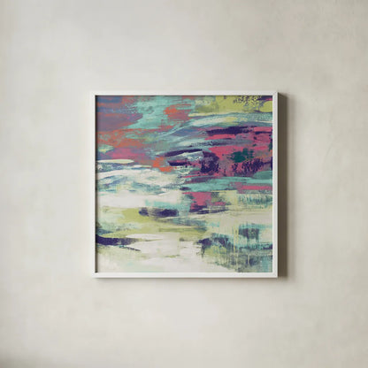 Bright Wave by Silvia Vassileva. Shown in a crisp white glass frame for a clean and minimalist style. Available as an archival giclee rolled canvas, fine art paper, or poster print. SKU 33623a.