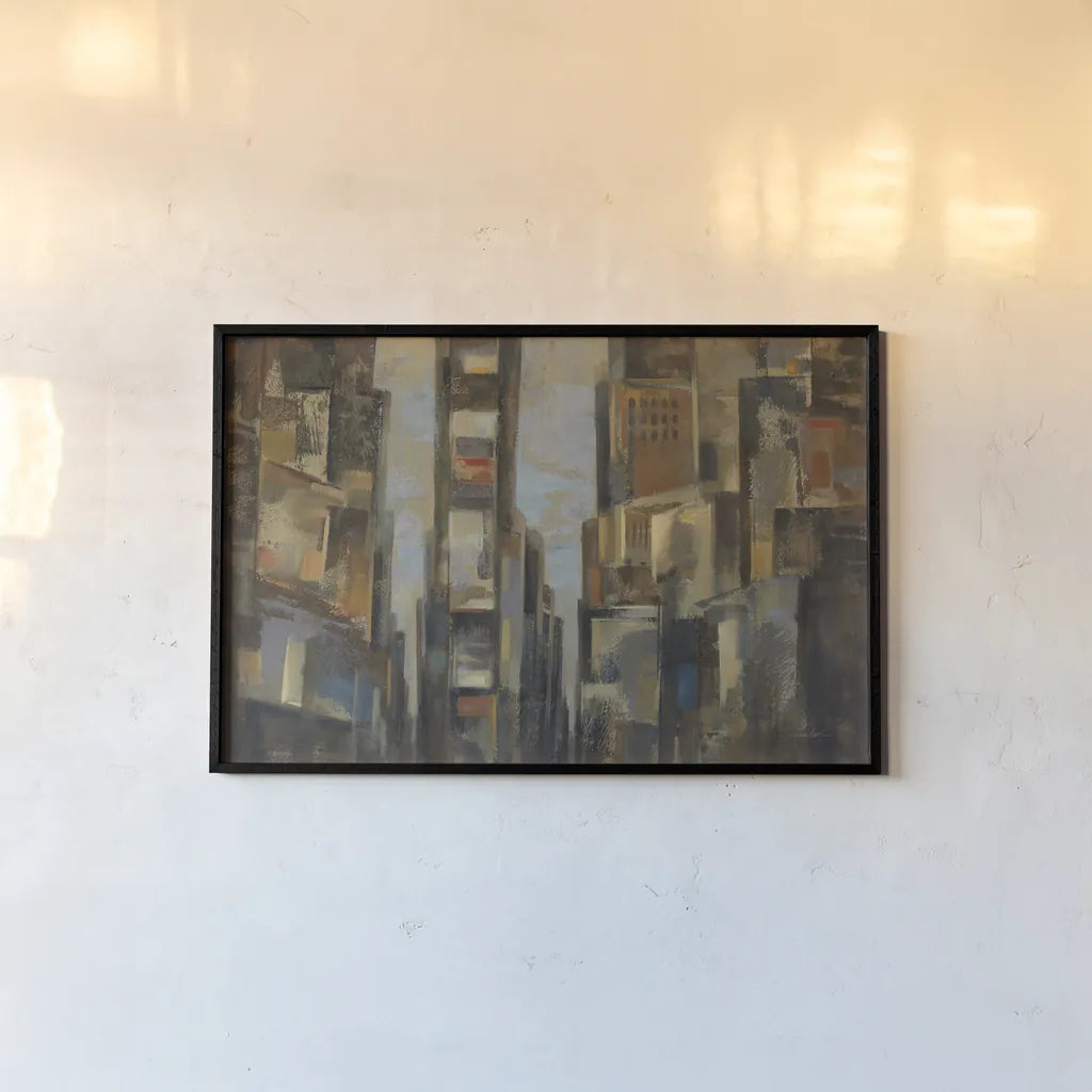 Broadway Evening by Silvia Vassileva. shown as a paper print in a black flame. Available as a archival giclee rolled canvas, fine art paper, or poster print. SKU 60276i.