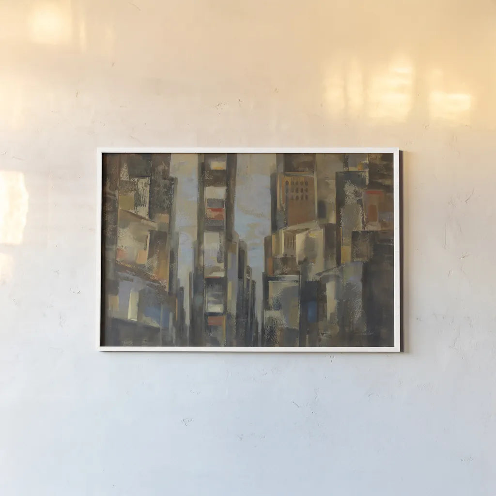 Broadway Evening by Silvia Vassileva. shown as a paper print in a white frame. Available as a archival giclee rolled canvas, fine art paper, or poster print. SKU 60276i.