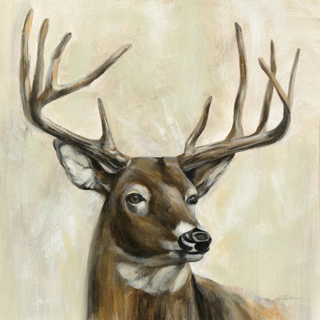 Bronze Deer by Silvia Vassileva. SKU 55654a. Archival Giclee Fine art print for wall decor.