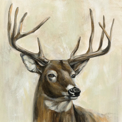 Bronze Deer by Silvia Vassileva. SKU 55654a. Archival Giclee Fine art print for wall decor.