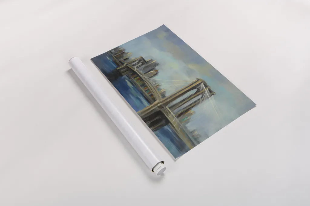 Brooklyn Bridge by Silvia Vassileva. shown as a rolled paper print. Available as archival giclee rolled canvas, fine art paper, or poster print. SKU 34100i.