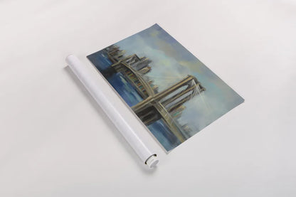 Brooklyn Bridge by Silvia Vassileva. shown as a rolled paper print. Available as archival giclee rolled canvas, fine art paper, or poster print. SKU 34100i.