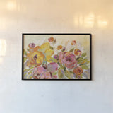 Brushy Peonies by Silvia Vassileva. shown as a paper print in a black flame. Available as a archival giclee rolled canvas, fine art paper, or poster print. SKU 30156i.