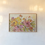 Brushy Peonies by Silvia Vassileva. shown as a paper print in a natural frame. Available as a archival giclee rolled canvas, fine art paper, or poster print. SKU 30156i.