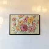 Brushy Roses by Silvia Vassileva. shown as a paper print in a black flame. Available as a archival giclee rolled canvas, fine art paper, or poster print. SKU 23848i.