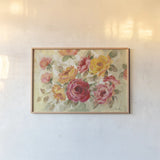 Brushy Roses by Silvia Vassileva. shown as a paper print in a natural frame. Available as a archival giclee rolled canvas, fine art paper, or poster print. SKU 23848i.
