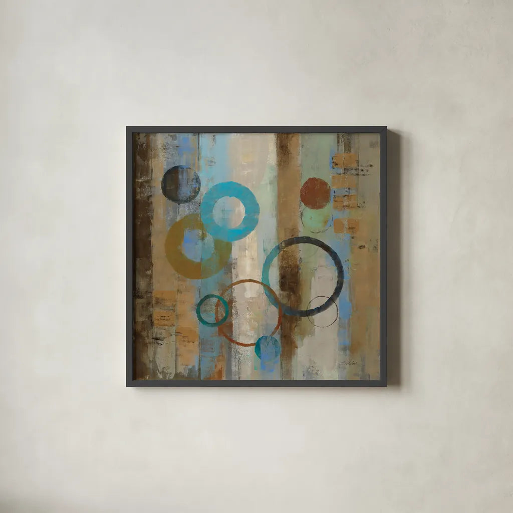 Bubble Graffiti I by Silvia Vassileva. Shown in a sleek black glass frame for a contemporary gallery look. Available as an archival giclee rolled canvas, fine art paper, or poster print. SKU 10545a.