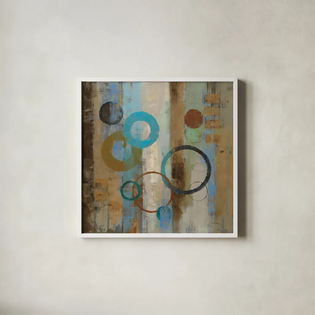 Bubble Graffiti I by Silvia Vassileva. Shown in a crisp white glass frame for a clean and minimalist style. Available as an archival giclee rolled canvas, fine art paper, or poster print. SKU 10545a.