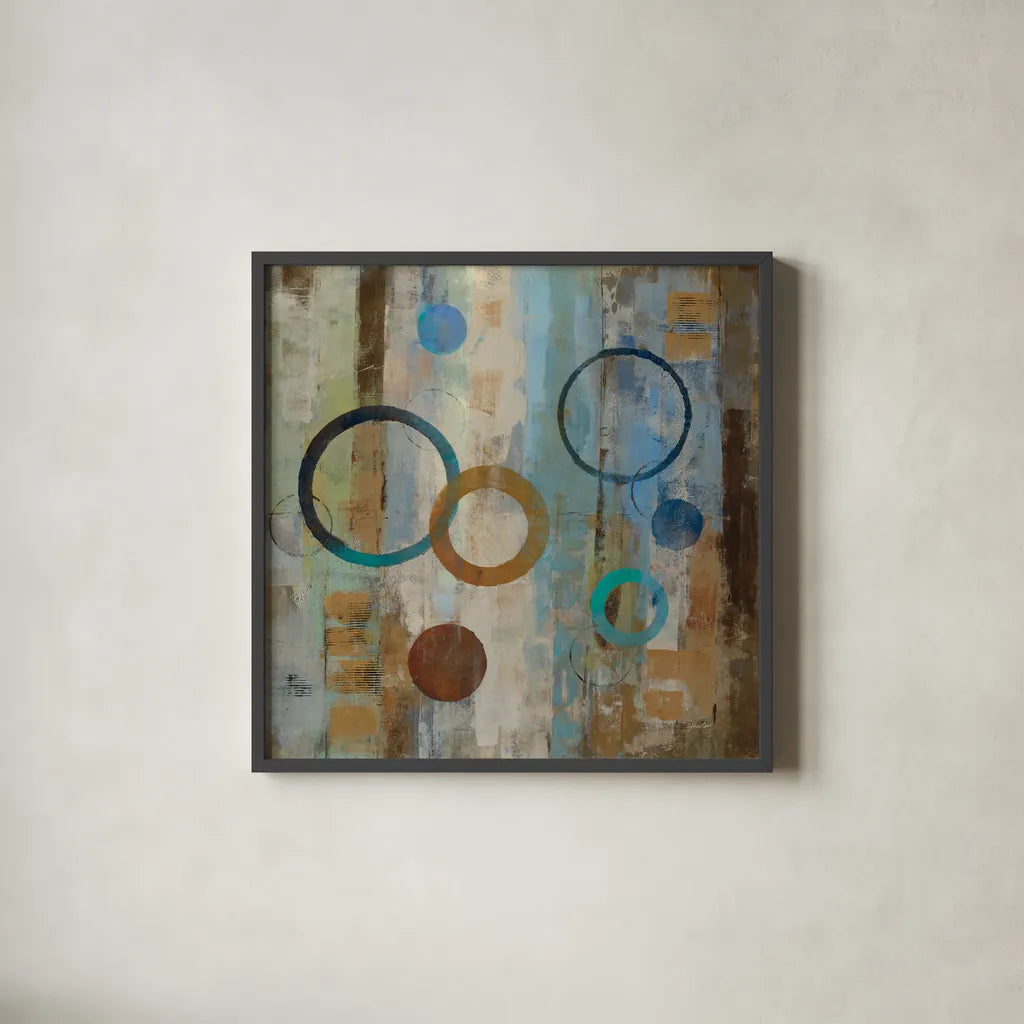 Bubble Graffiti II by Silvia Vassileva. Shown in a sleek black glass frame for a contemporary gallery look. Available as an archival giclee rolled canvas, fine art paper, or poster print. SKU 10546a.
