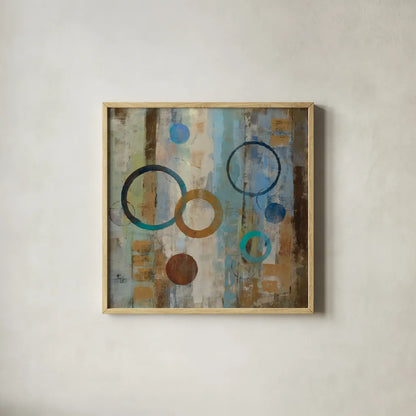 Bubble Graffiti II by Silvia Vassileva. Shown in a natural wood glass frame for a timeless modern aesthetic. Available as an archival giclee rolled canvas, fine art paper, or poster print. SKU 10546a.