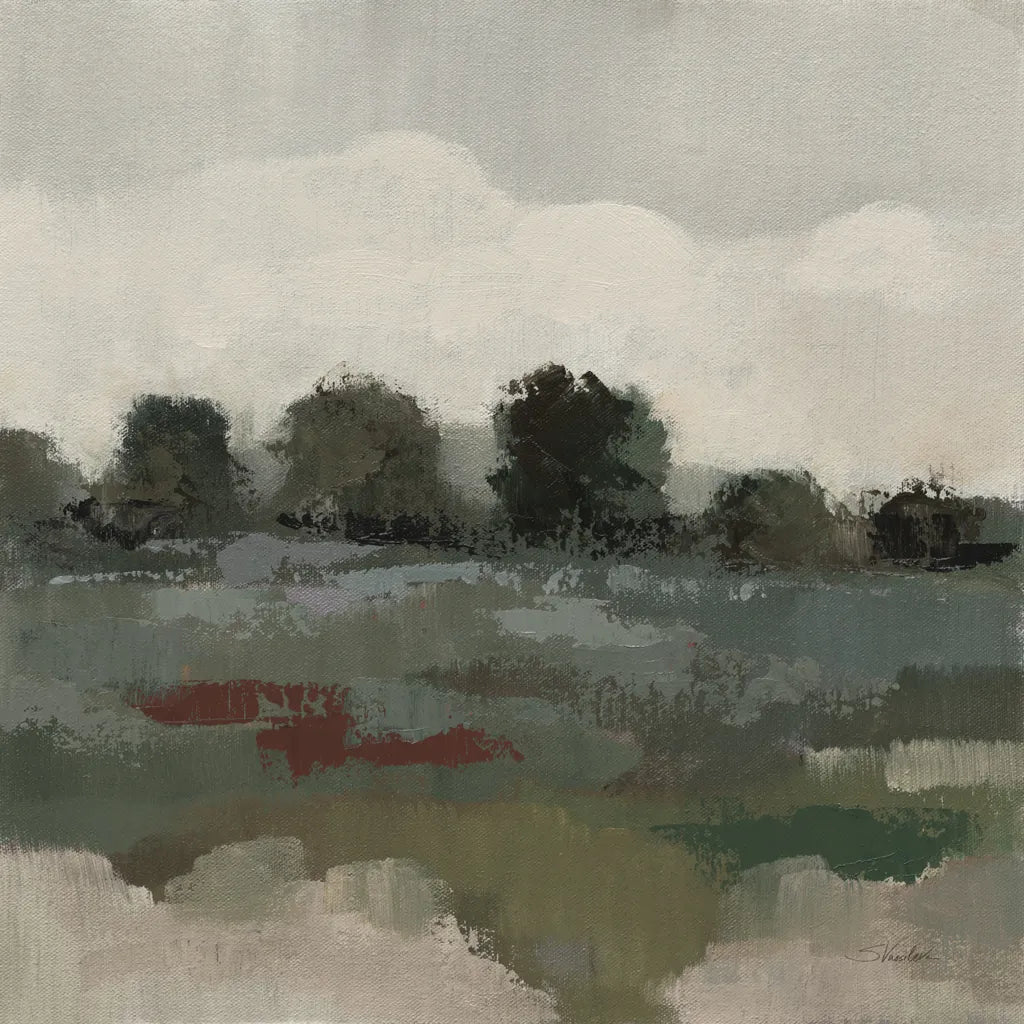 Burgundy and Sage Landscape I Moody by Silvia Vassileva. SKU 89292a. Archival Giclee Fine art print for wall decor.