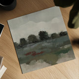 Burgundy and Sage Landscape I Moody by Silvia Vassileva. Shown as a detailed flat fine art print, highlighting archival giclee quality. Available as an archival giclee rolled canvas, fine art paper, or poster print. SKU 89292a.